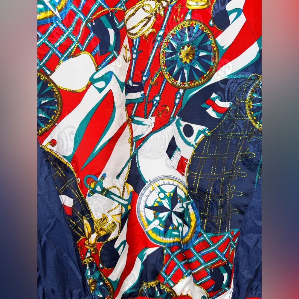 NWT Vintage 90s River Edge RE Sport Nautical Print Windbreaker Jacket Retro - Picture 10 of 16